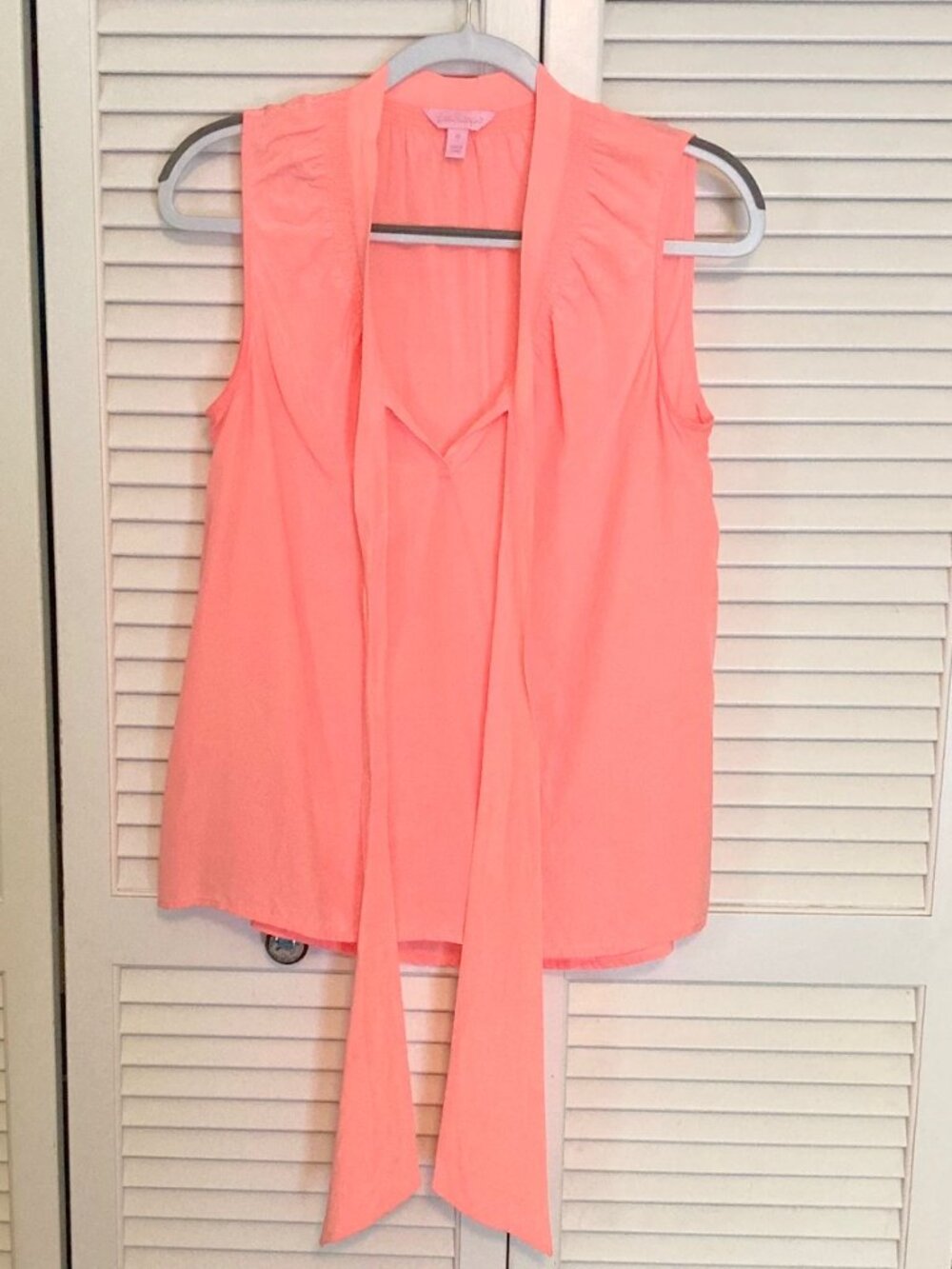 Lilly Pulitzer Coral Silk Sleeveless Med